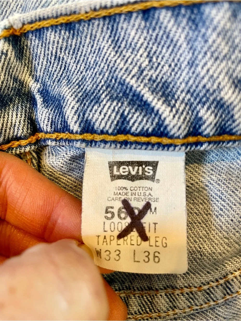 Vintage Levi's 560 Denim Jeans Mens 90s 1998 33 x 36 Loose Fit Tapered Leg